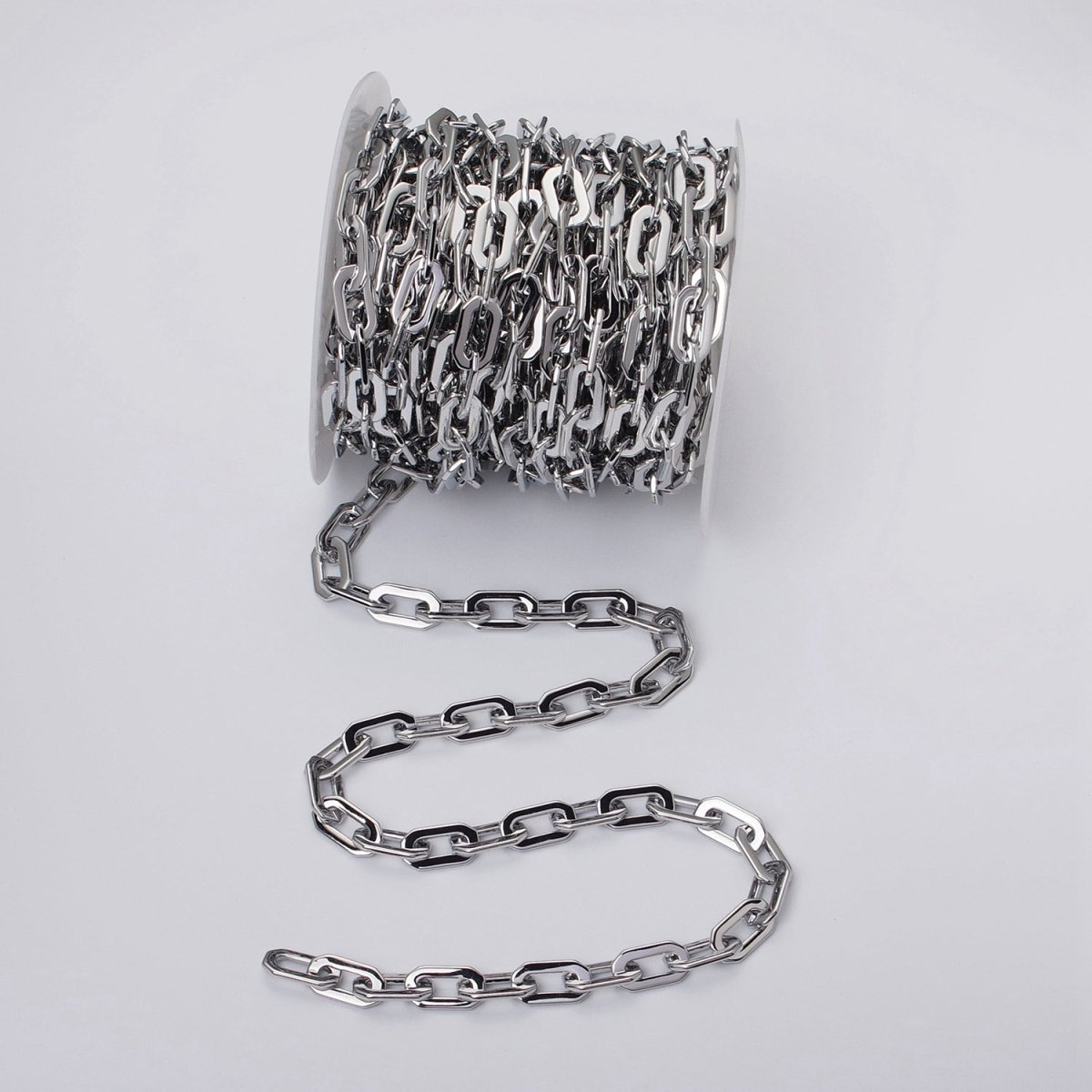 24k Gold Filled Hexagonal PaperClip Unfinished 9mm Chain by Yard in Gold & Silver | ROLL-1126 ROLL-1195 Clearance Pricing