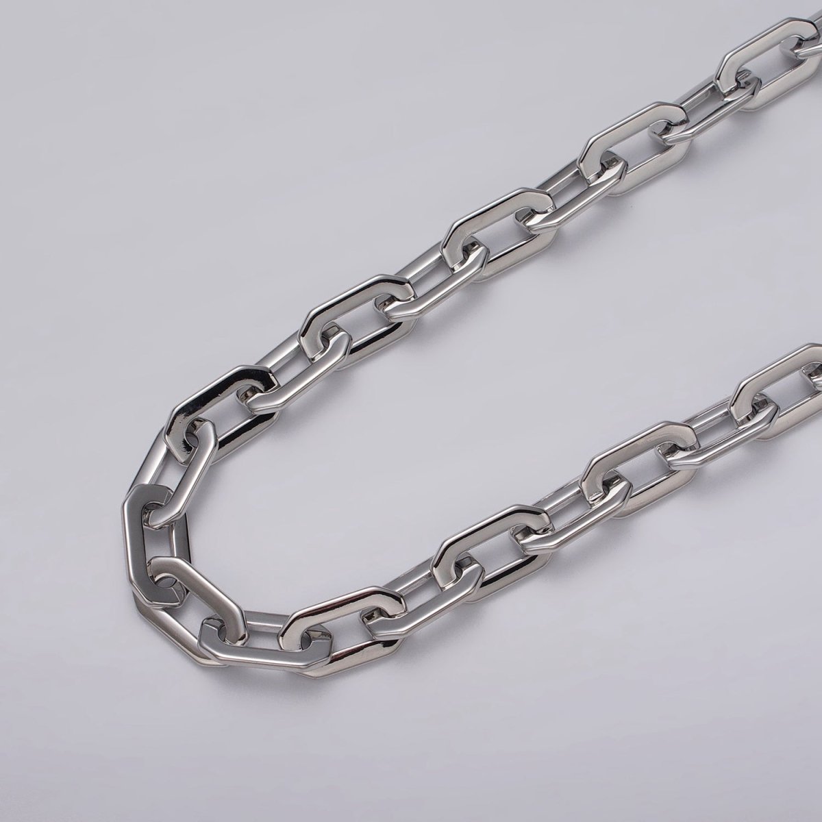 24k Gold Filled Hexagonal PaperClip Unfinished 9mm Chain by Yard in Gold & Silver | ROLL-1126 ROLL-1195 Clearance Pricing