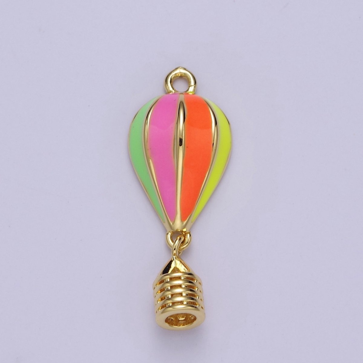 24K Gold Filled Hot Air Balloon Pendant, Dainty Color Enamel Necklace Earring Bracelet Charm for DIY Jewelry Making Supply E-764