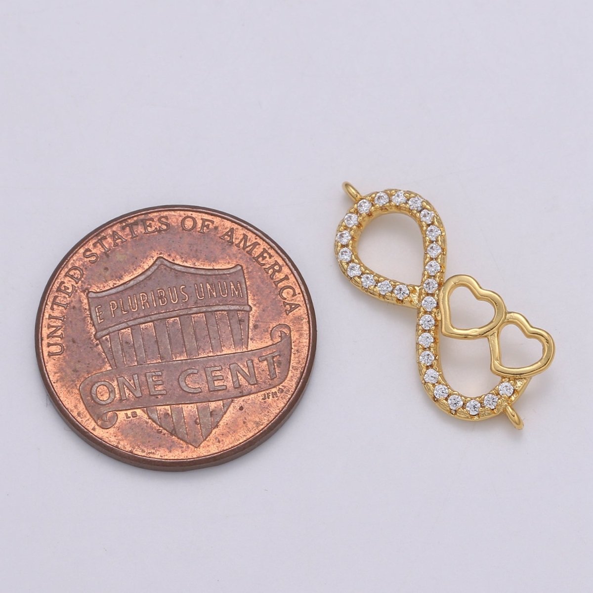 24K Gold Filled Infinity Heart Connectors  F-567