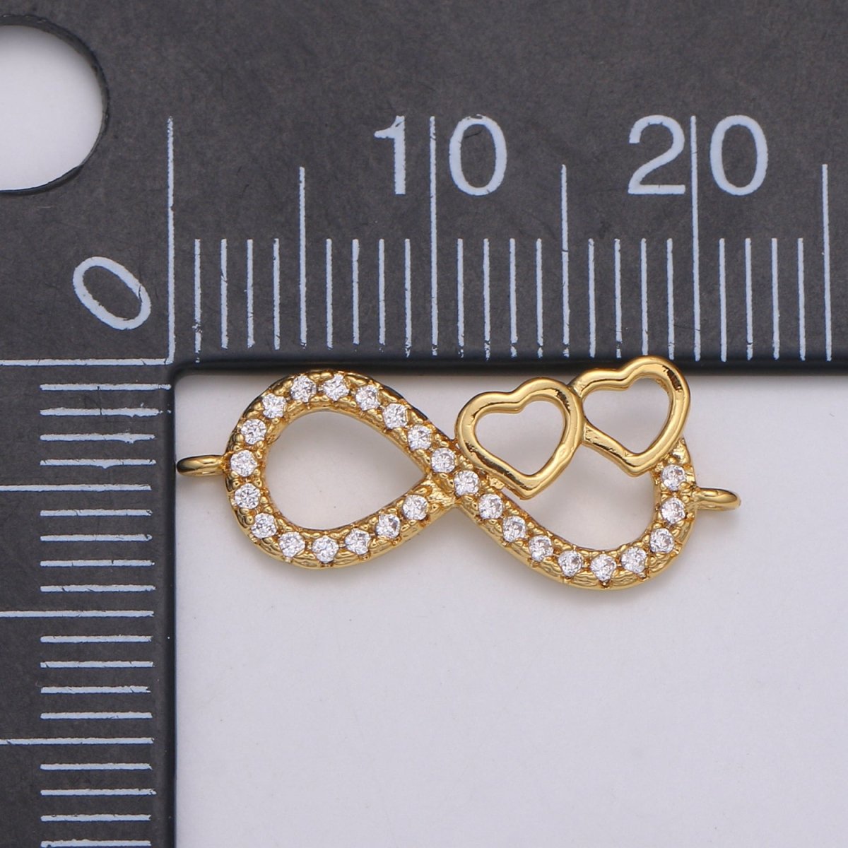 24K Gold Filled Infinity Heart Connectors  F-567