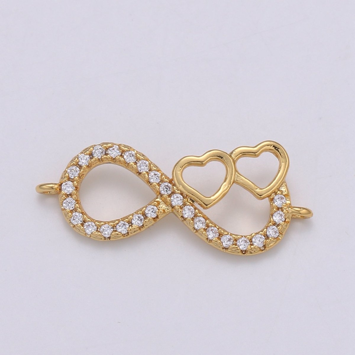 24K Gold Filled Infinity Heart Connectors  F-567