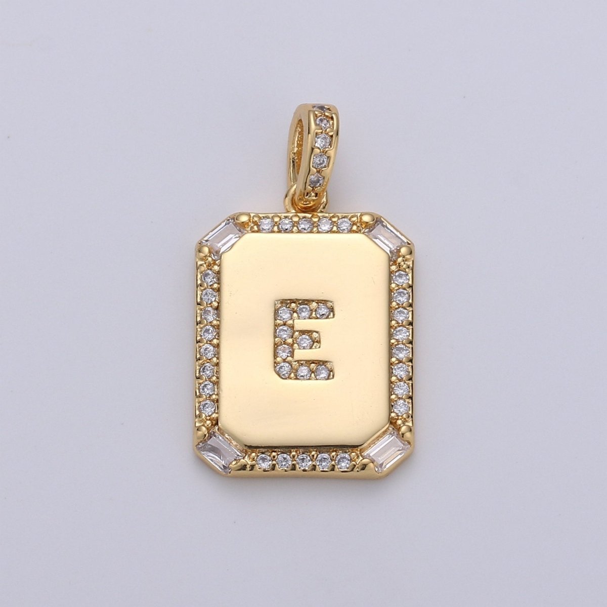 24k Gold Filled Initial Tag Letter Charm A - Z Alphabet Letter Drop Charm Pendant Personalized Charm for Necklace Jewelry Making A-781-A-806