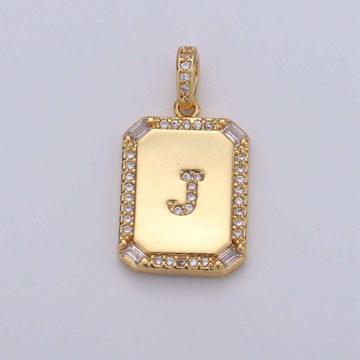 24k Gold Filled Initial Tag Letter Charm A - Z Alphabet Letter Drop Charm Pendant Personalized Charm for Necklace Jewelry Making A-781-A-806