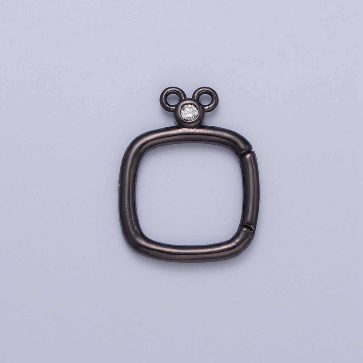 24K Gold Filled Jewelry Closure, Square Toggle Clasps with Cubic Zirconia L-794~L-797