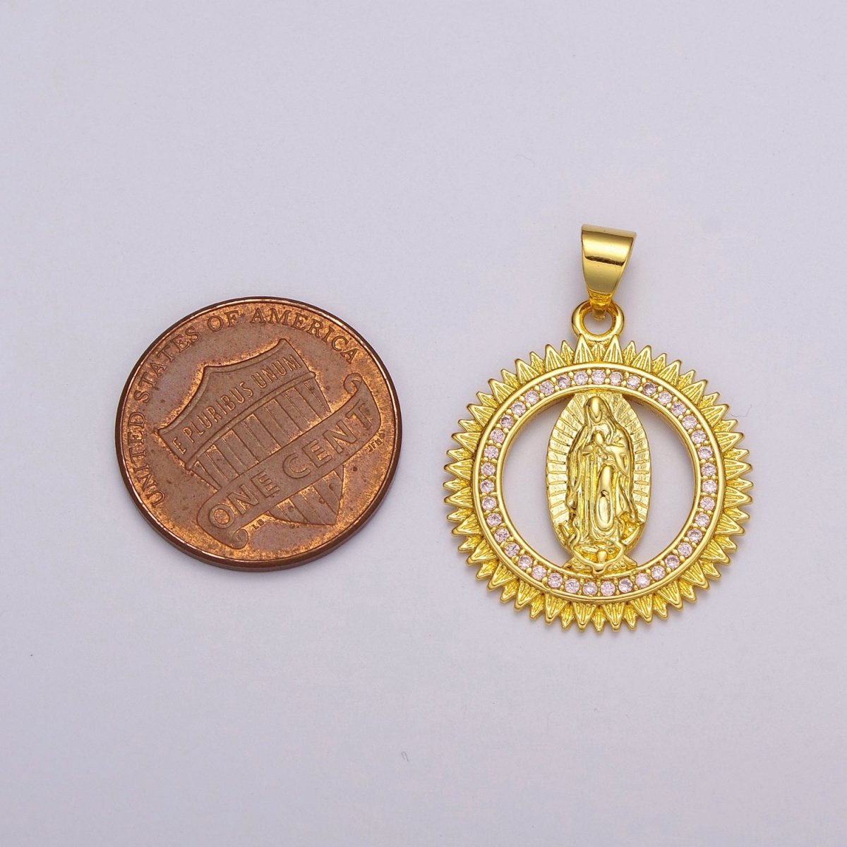24k Gold Filled Lady Guadalupe Pendant, Gold Medallion Necklace Virgin Mary Layering Necklace, Religious Necklace, Gift For Her N-1390