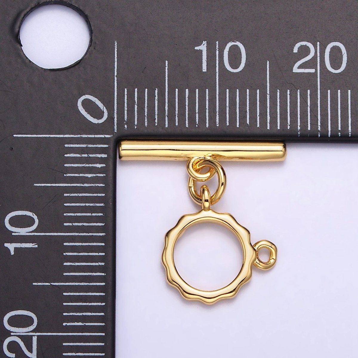 24K Gold Filled Loop Wavy Round OT Toggle Clasps Closure Jewelry Making Supply | Z-445