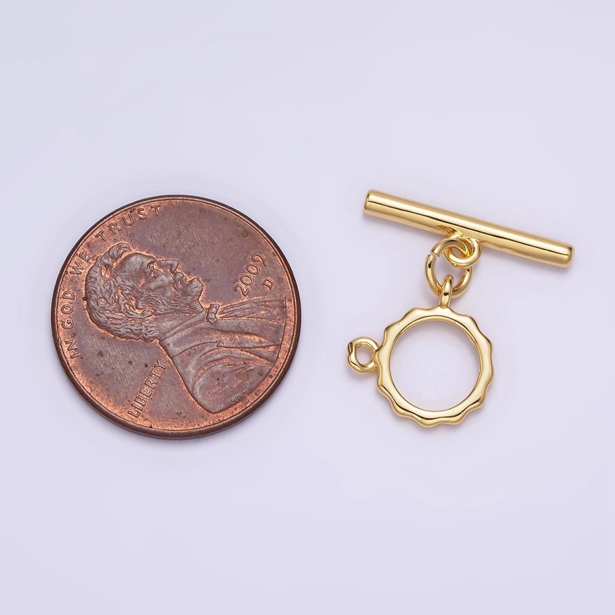 24K Gold Filled Loop Wavy Round OT Toggle Clasps Closure Jewelry Making Supply | Z-445