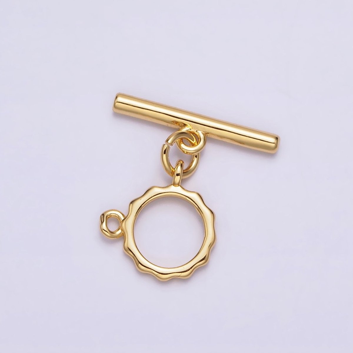 24K Gold Filled Loop Wavy Round OT Toggle Clasps Closure Jewelry Making Supply | Z-445