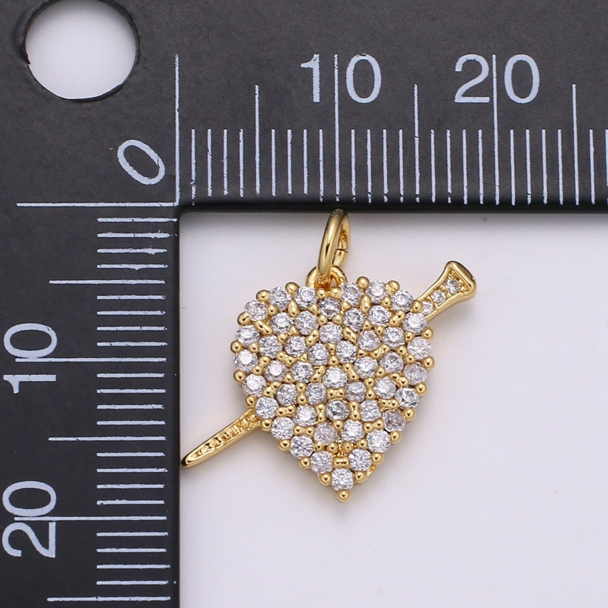 24K Gold Filled Love Arrow Heart Charm E-138