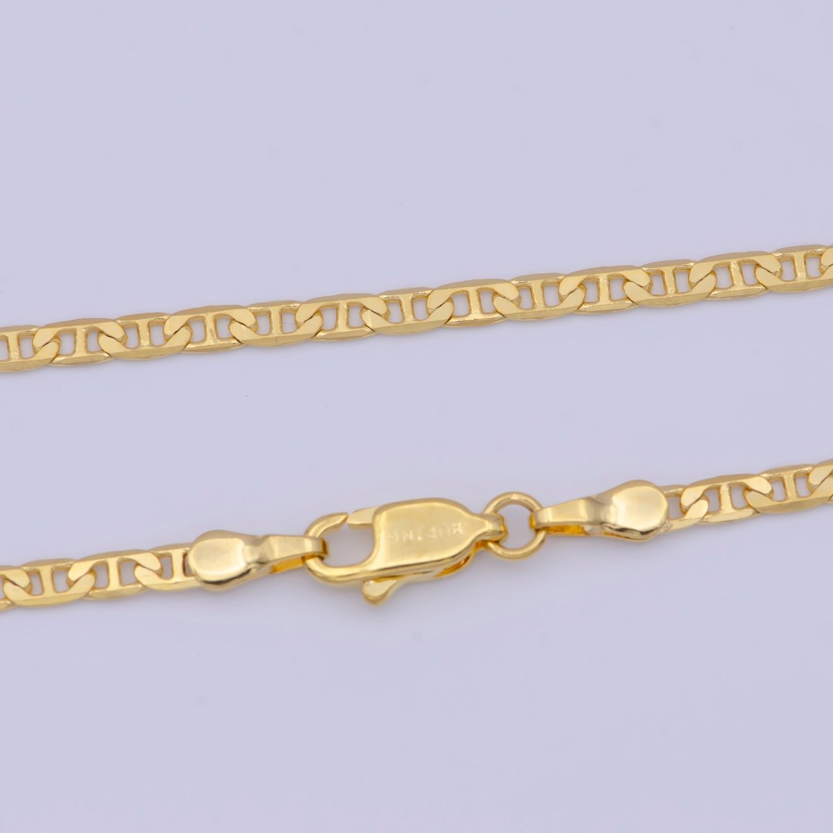 24k Gold Filled Mariner Anchor Link Chain Necklace 2.3mm Yellow Mariner Link Chain Layering Necklace | WA-1125 Clearance Pricing