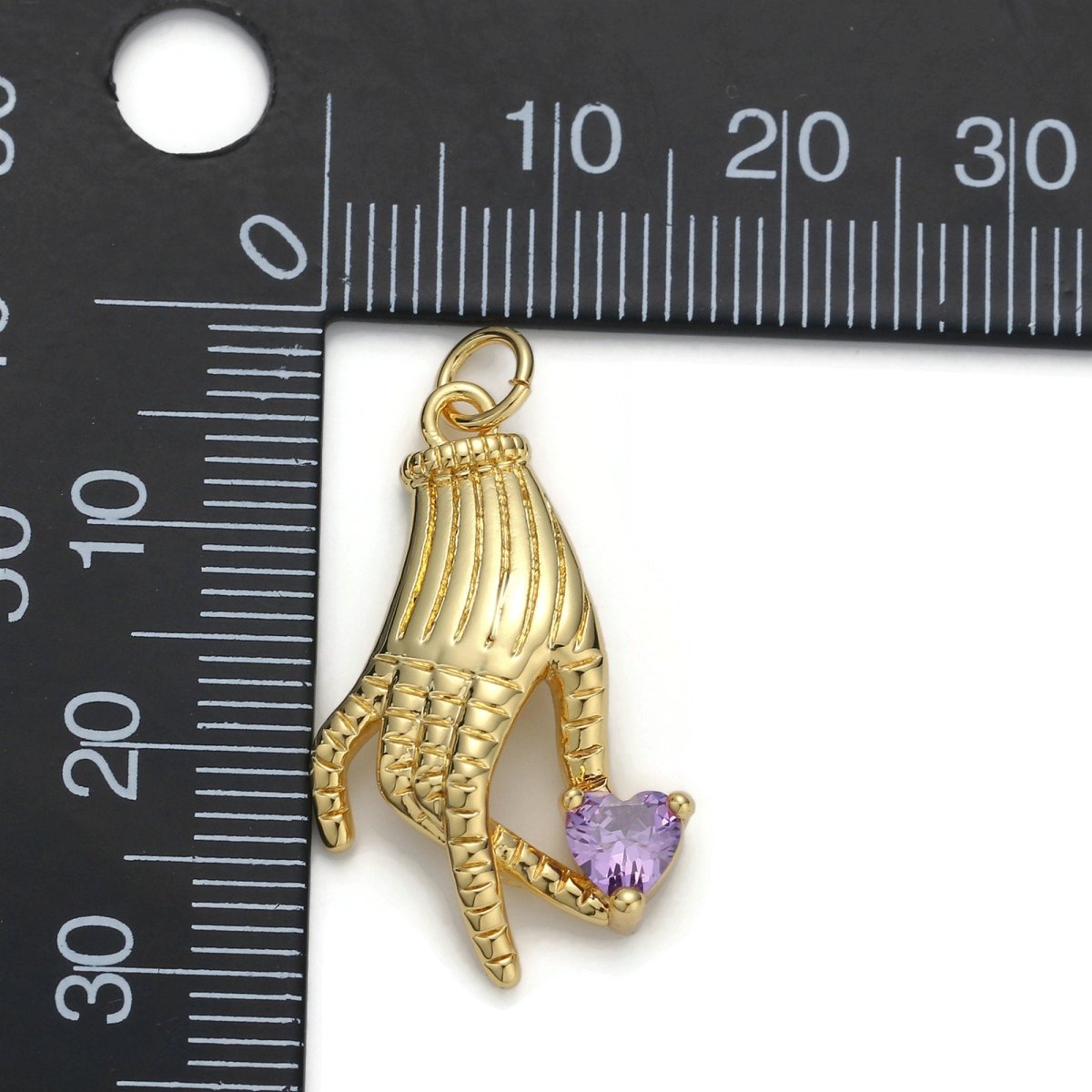 24k Gold Filled Micro Pave CZ Heart Pendant Charm, Heart in Hand Micro Pave CZ Pendant Charm, Gold Filled Pendant, For DIY Jewelry D-039