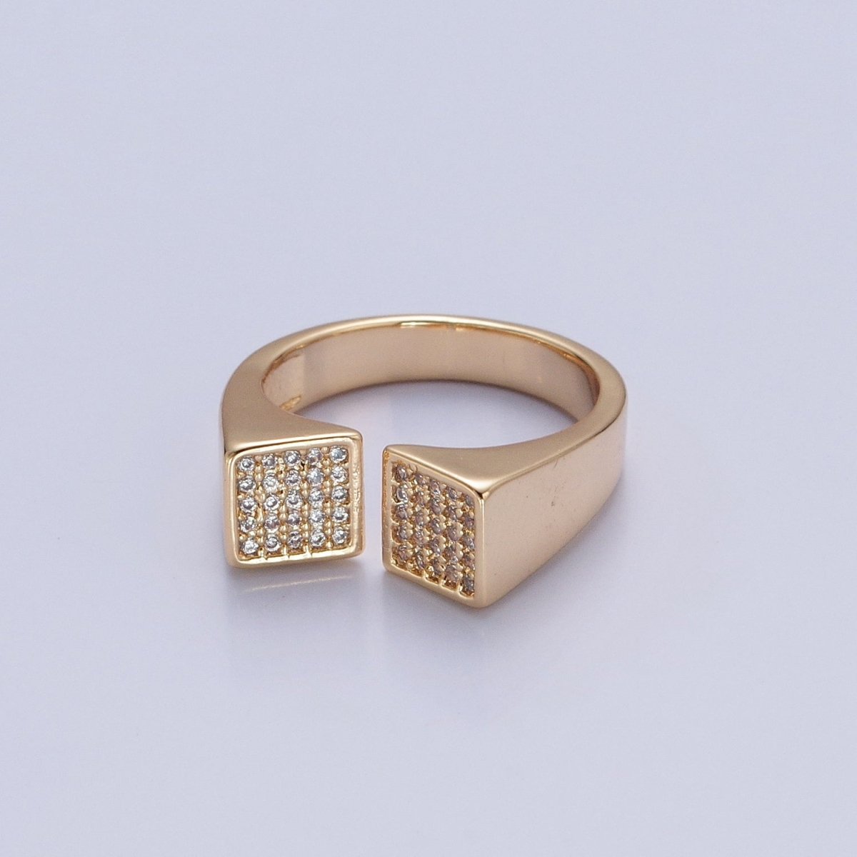 24k Gold Filled Micro Pave CZ Open Ring in Silver & Gold O-2268 O-2269
