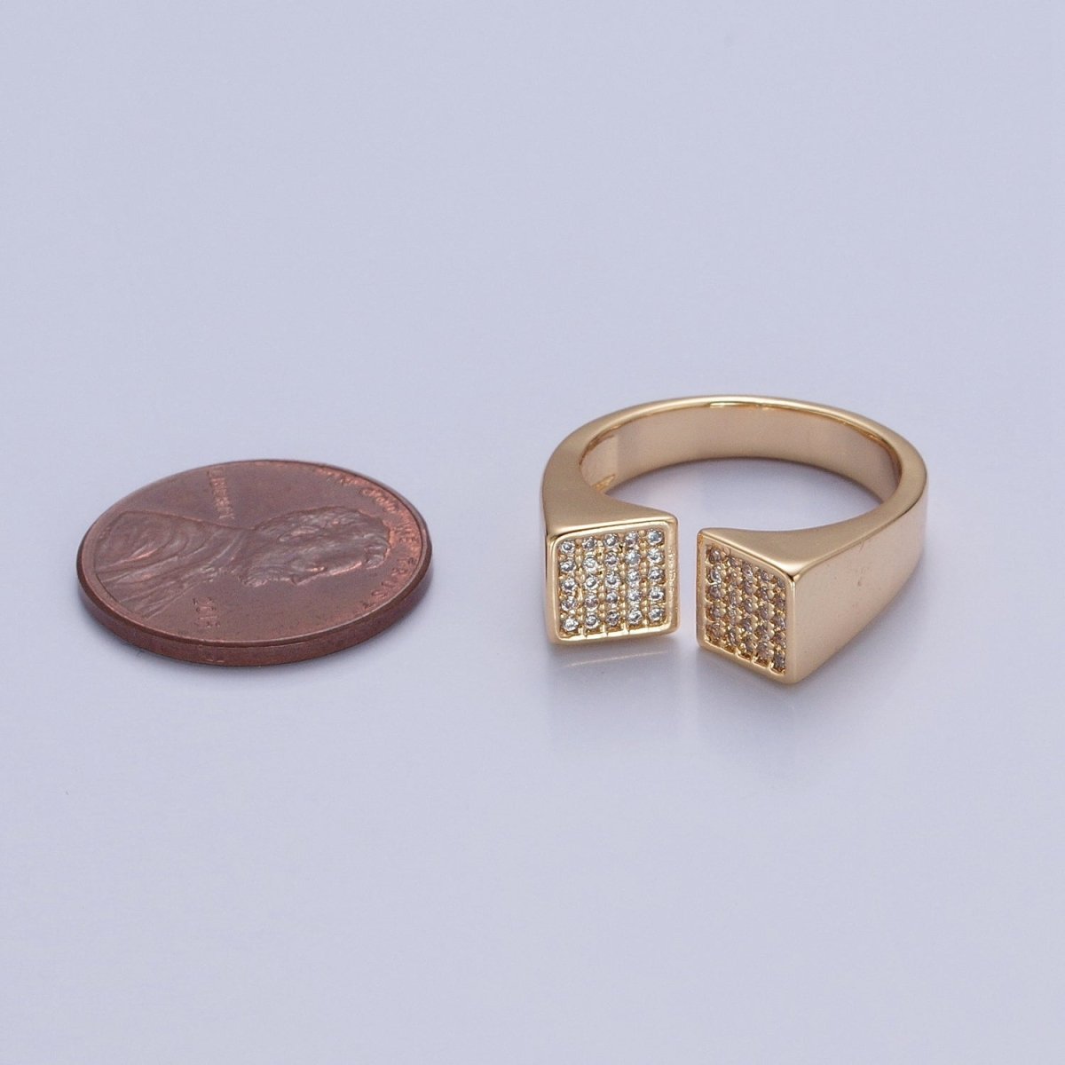 24k Gold Filled Micro Pave CZ Open Ring in Silver & Gold O-2268 O-2269