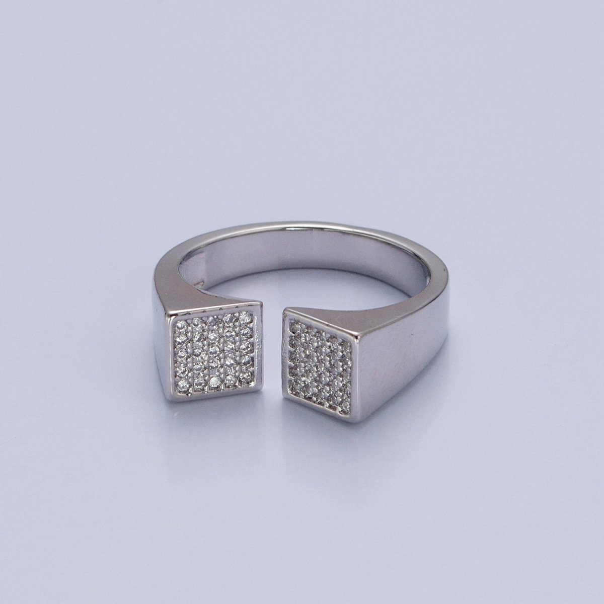 24k Gold Filled Micro Pave CZ Open Ring in Silver & Gold O-2268 O-2269