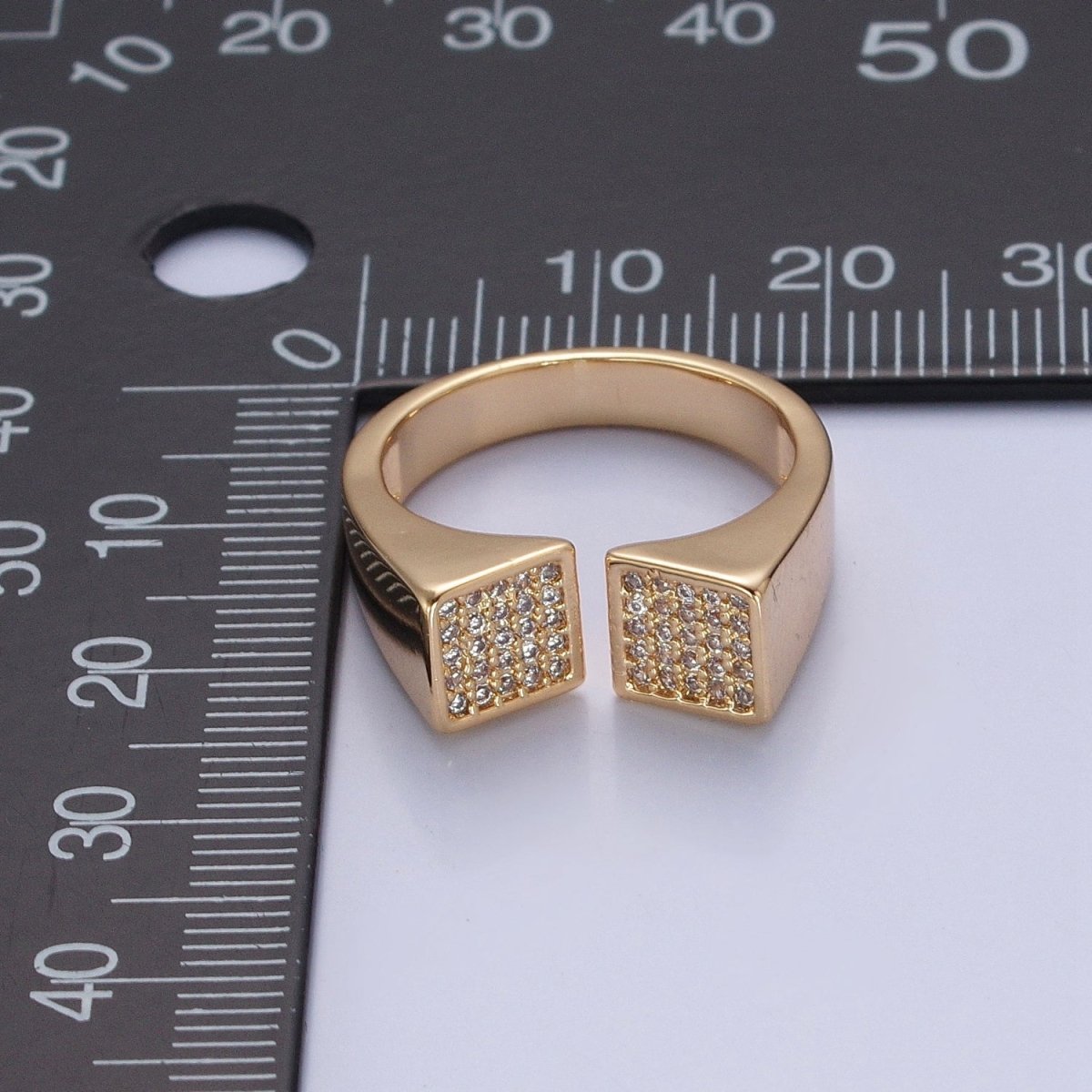 24k Gold Filled Micro Pave CZ Open Ring in Silver & Gold O-2268 O-2269