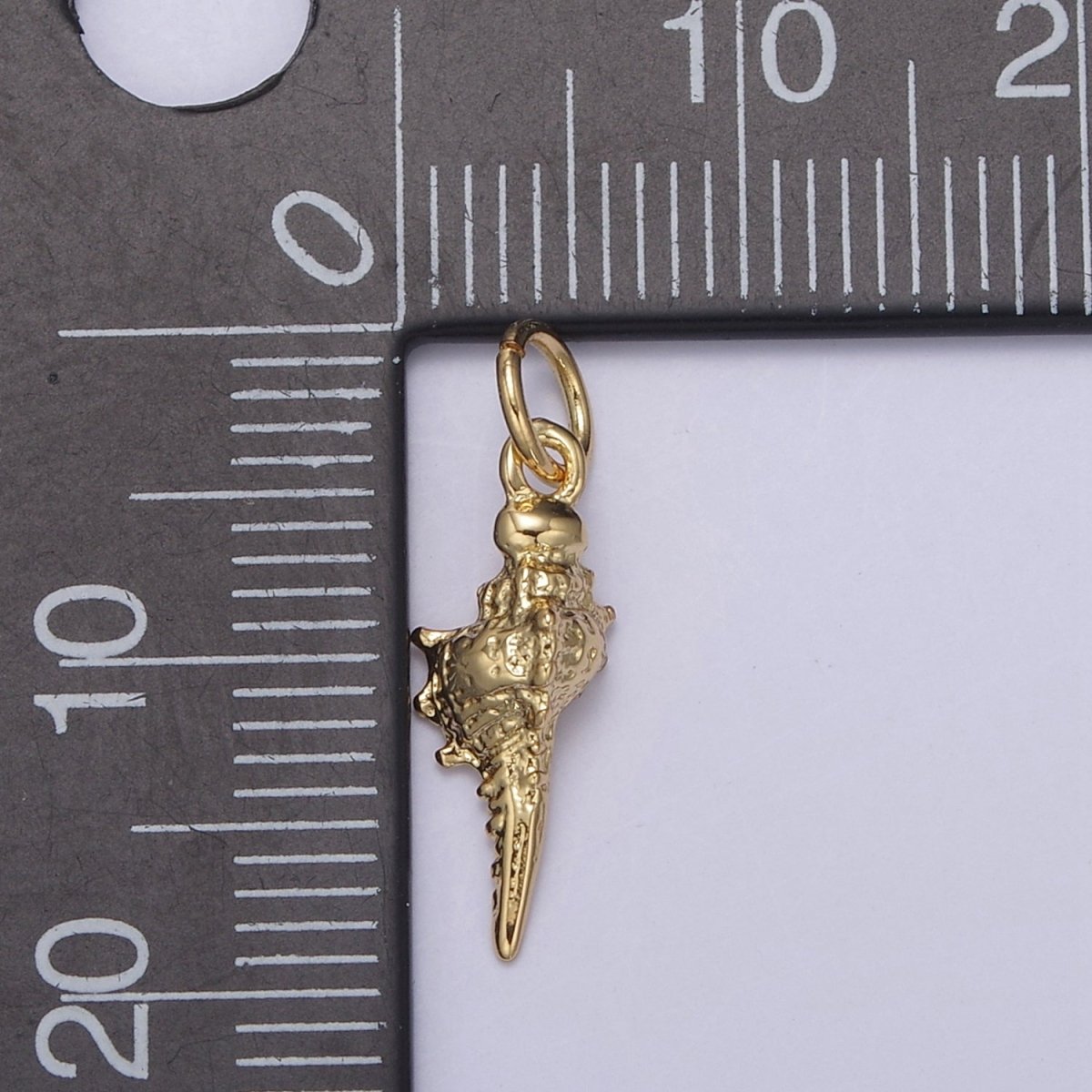24K Gold Filled Mini Summer Sea Shell Conch Charm N-869