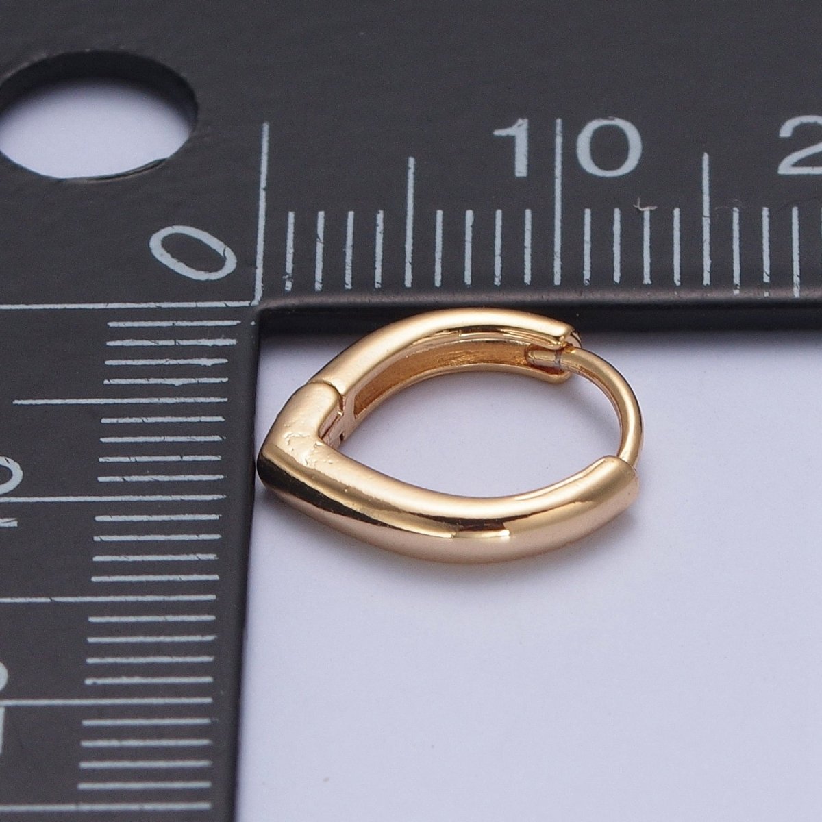 24K Gold Filled Minimalist Teardrop Huggie Hoops Earrings P-399