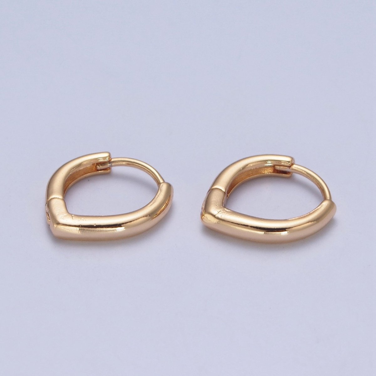 24K Gold Filled Minimalist Teardrop Huggie Hoops Earrings P-399