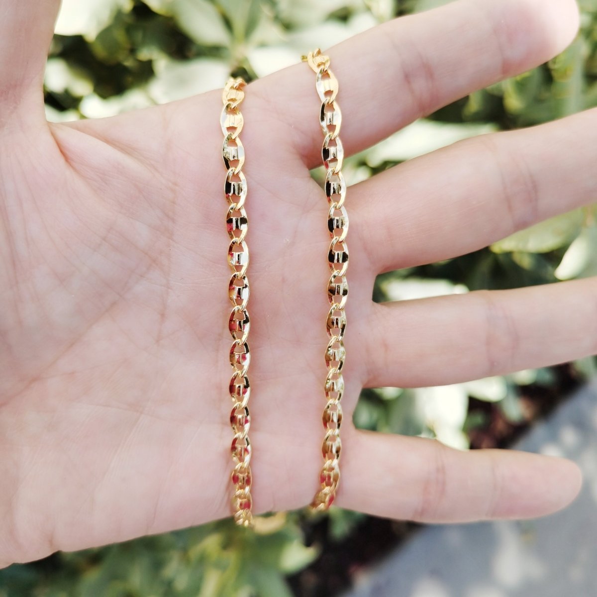 24K Gold Filled Necklace, Statement 4mm, 20 inches Mariner Necklace w/ Lobster Clasps | CN-751  Clearance Pricing