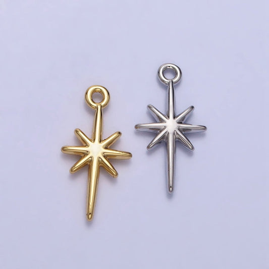 24K Gold Filled  North Star Celestial15.8mm Add-On Charm in Gold & Silver | AC333 AC716