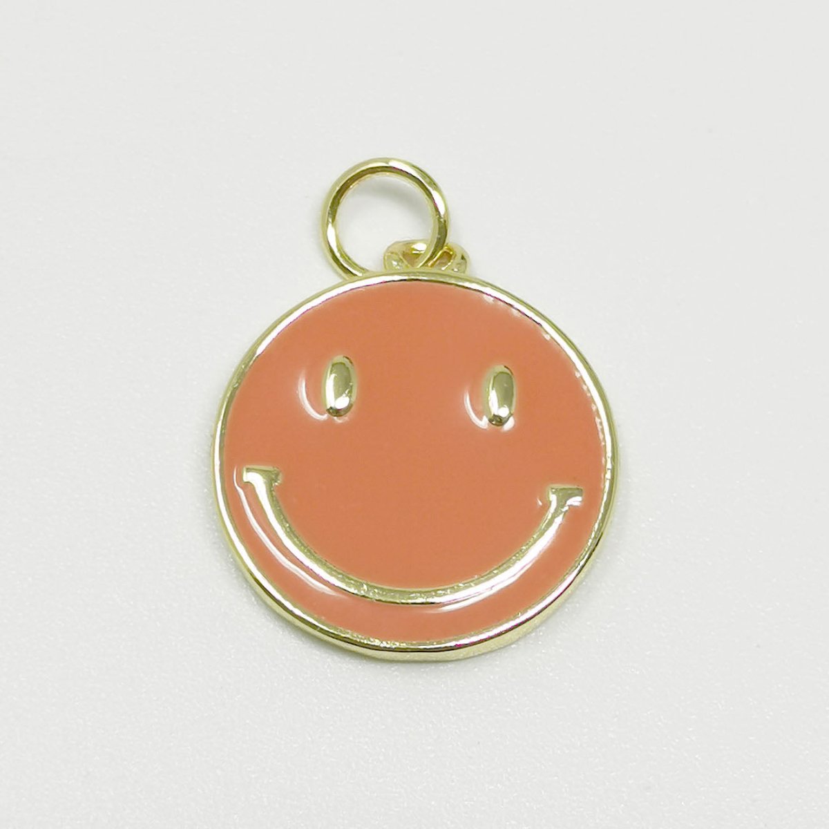 24K Gold Filled Orange Smiley Face Charm   E-084