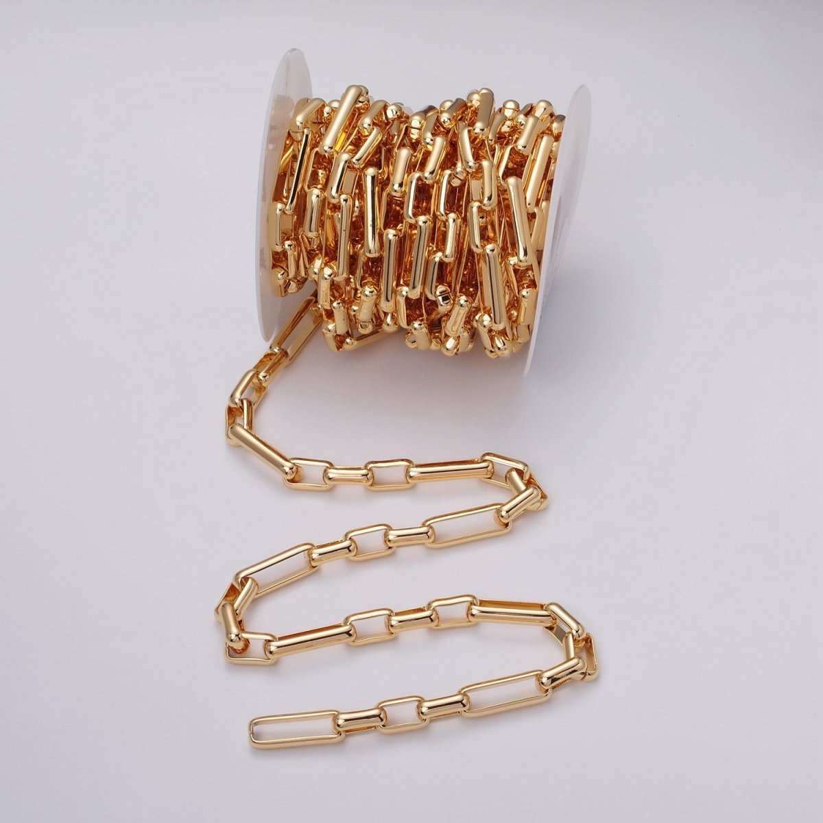 24K Gold Filled PAPERCLIP Chain by Yard Unfinished Chain For Necklace Bracelet Jewelry Making | ROLL-1131 Clearance Pricing