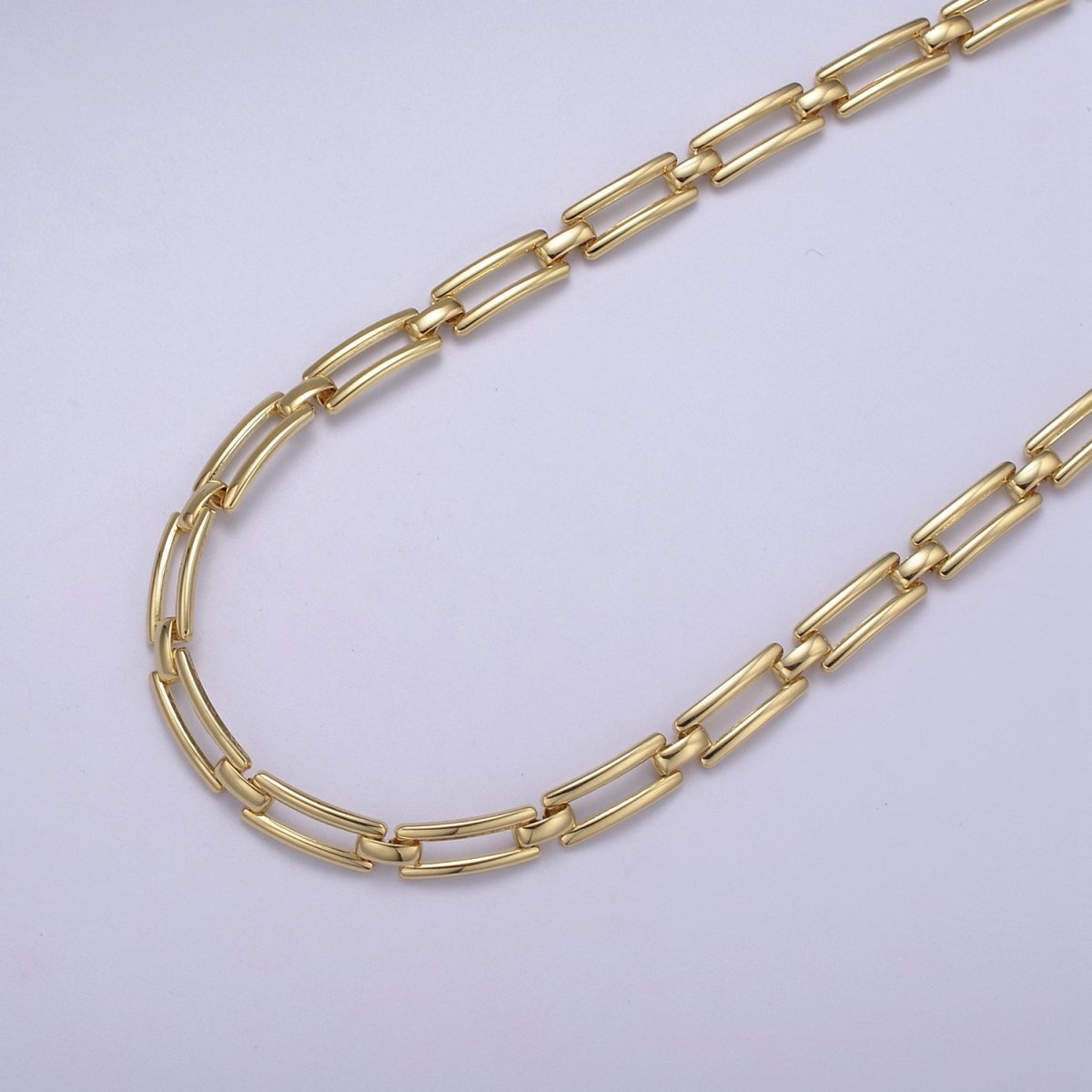 24K Gold Filled Paperclip Chain, Curved 12.6X5.4mm Chain For Jewelry Bracelet Making | ROLL-701 Clearance Pricing