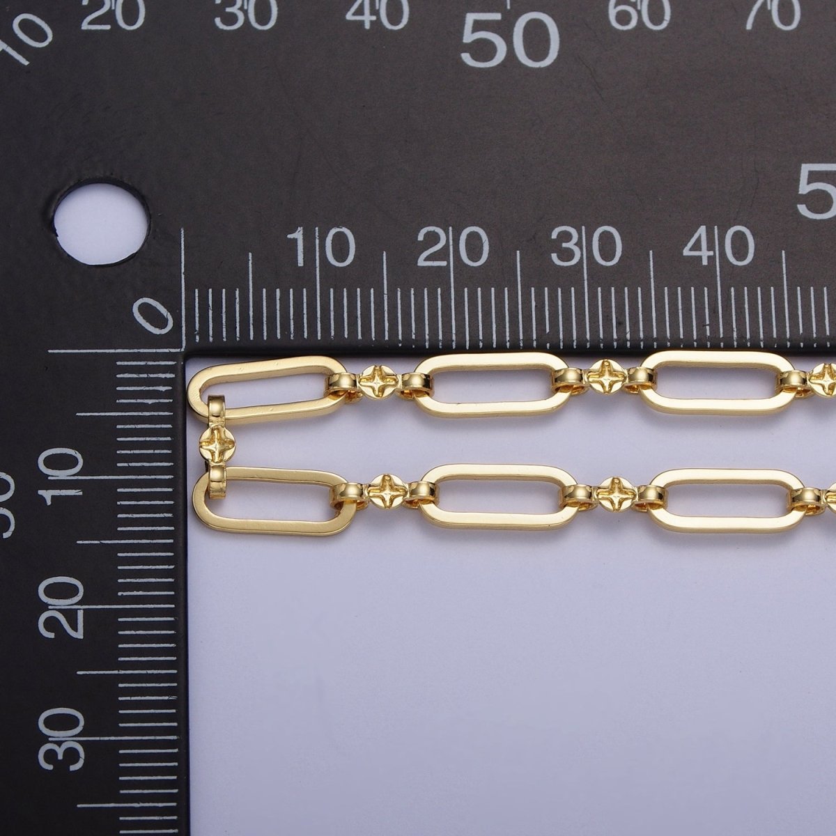 24K Gold Filled Paperclip Engraved Figure Eight Link Unfinished Bulk Unique Chain Jewelry Component | ROLL-856 Clearance Pricing