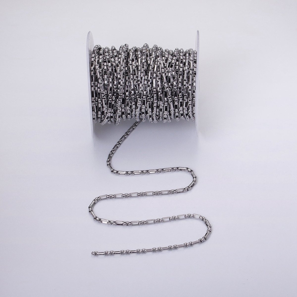 24k Gold Filled PaperClip Figaro Long and Short Fancy 3.5mm Cable Chain Link Unfinished Yard Chain in Gold & Silver | ROLL-1315 ROLL-1316 Clearance Pricing