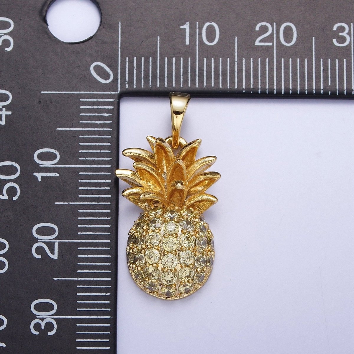 24k Gold Filled Pineapple Pendant for Necklace Bracelet Tropical Fruit Jewelry Inspired H-391