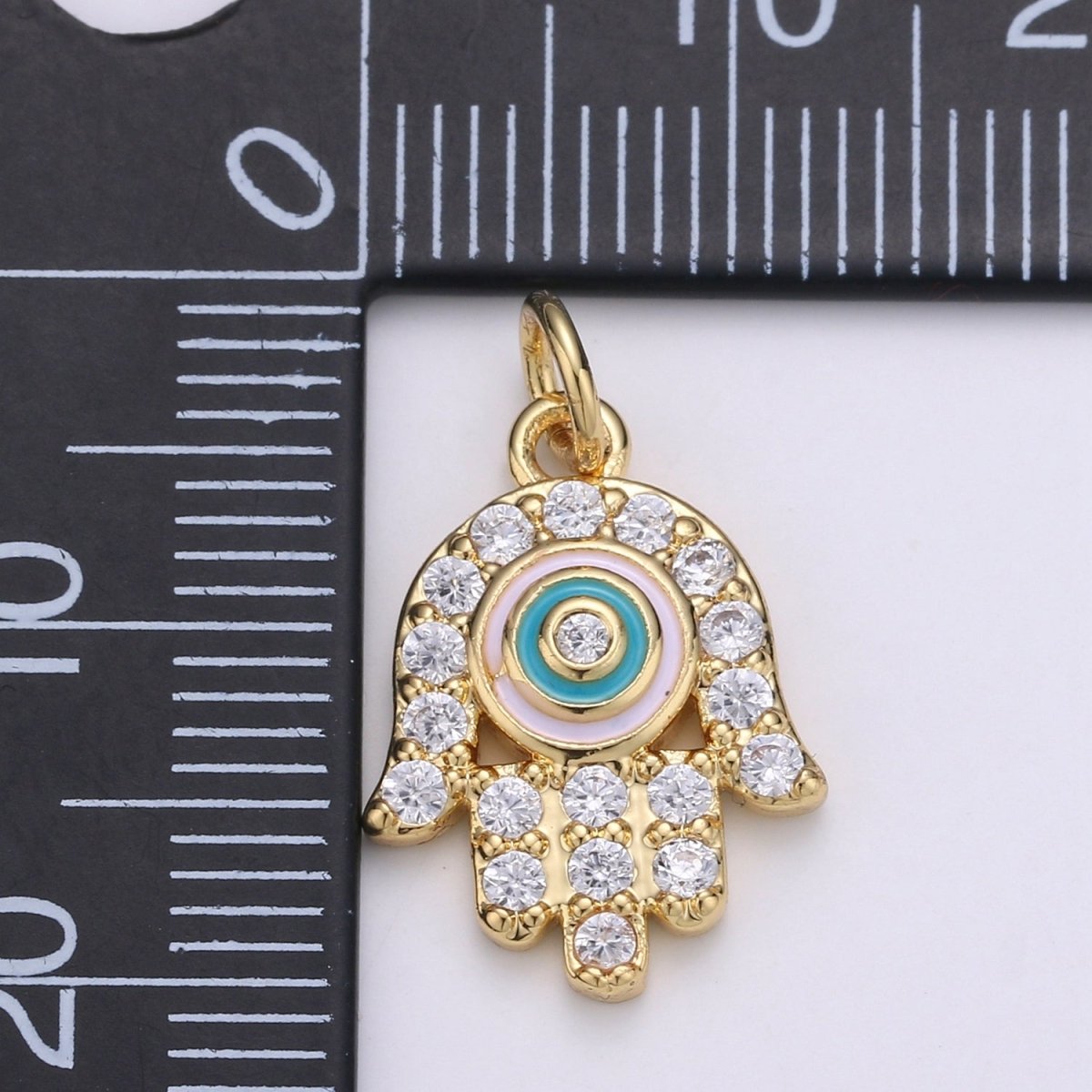 24K Gold Filled Pink Tosca Palm Charm D-907