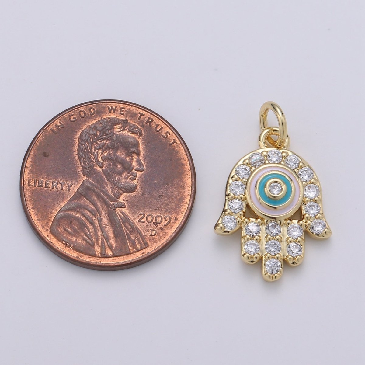 24K Gold Filled Pink Tosca Palm Charm D-907