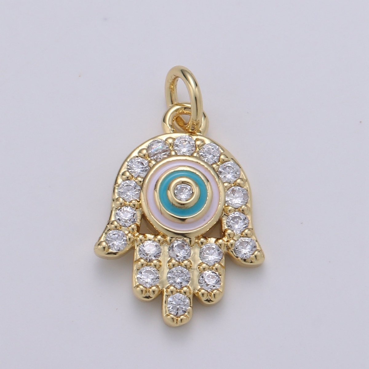 24K Gold Filled Pink Tosca Palm Charm D-907
