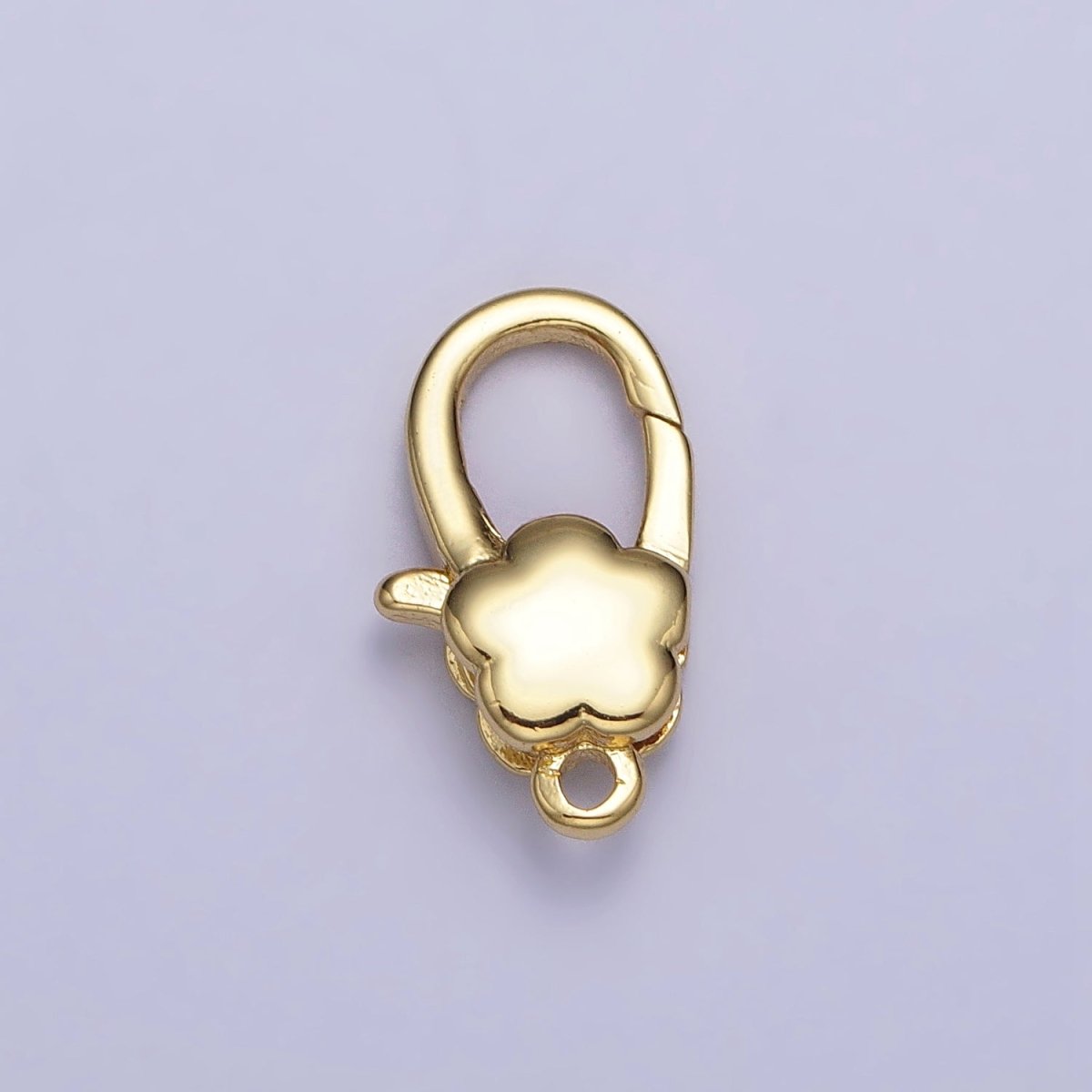24K Gold Filled Puffed Flower Oval Lobster Clasps Closure Supply in Gold & Silver | Z-125 Z-126