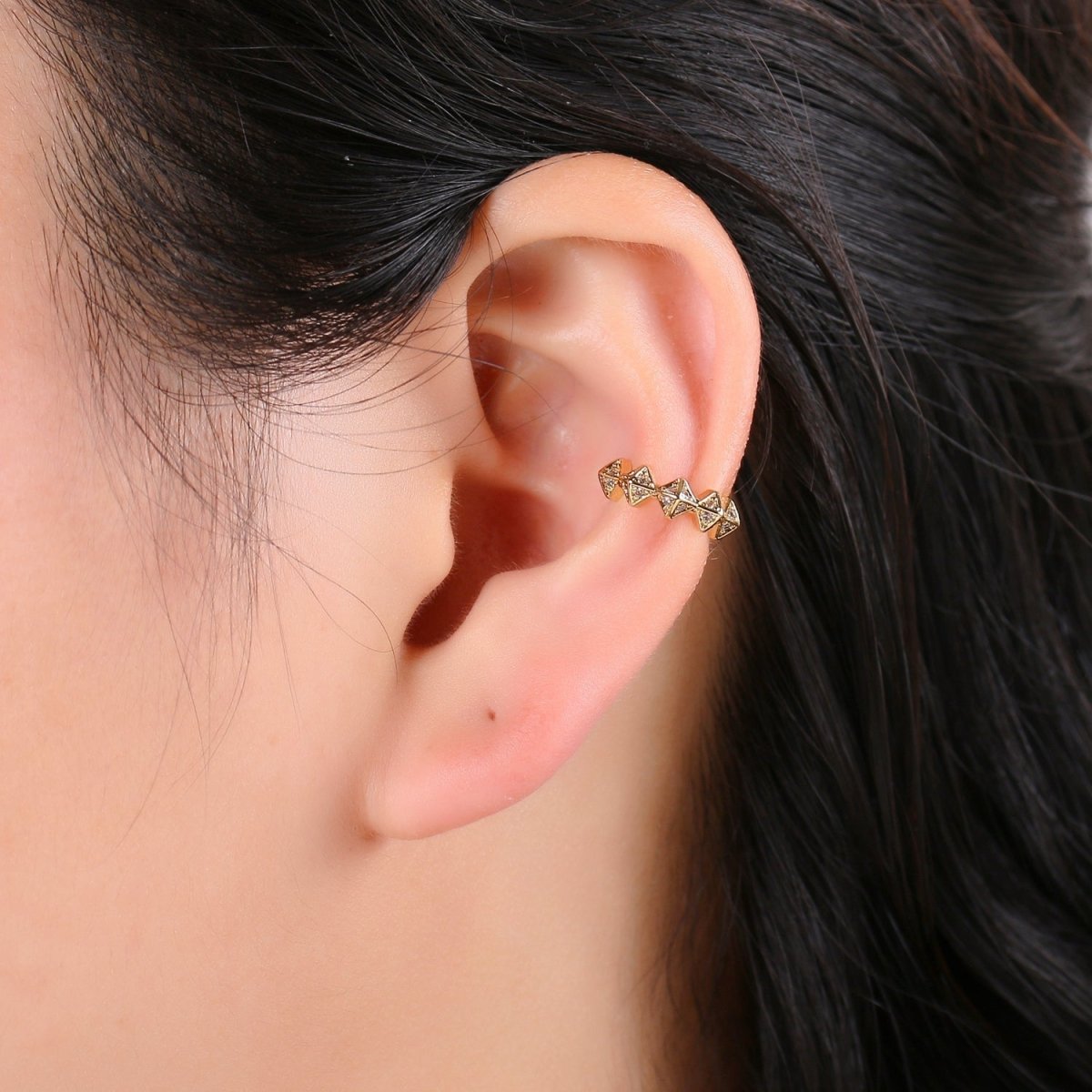 24K Gold Filled Pyramid Earcuffs - AI-083