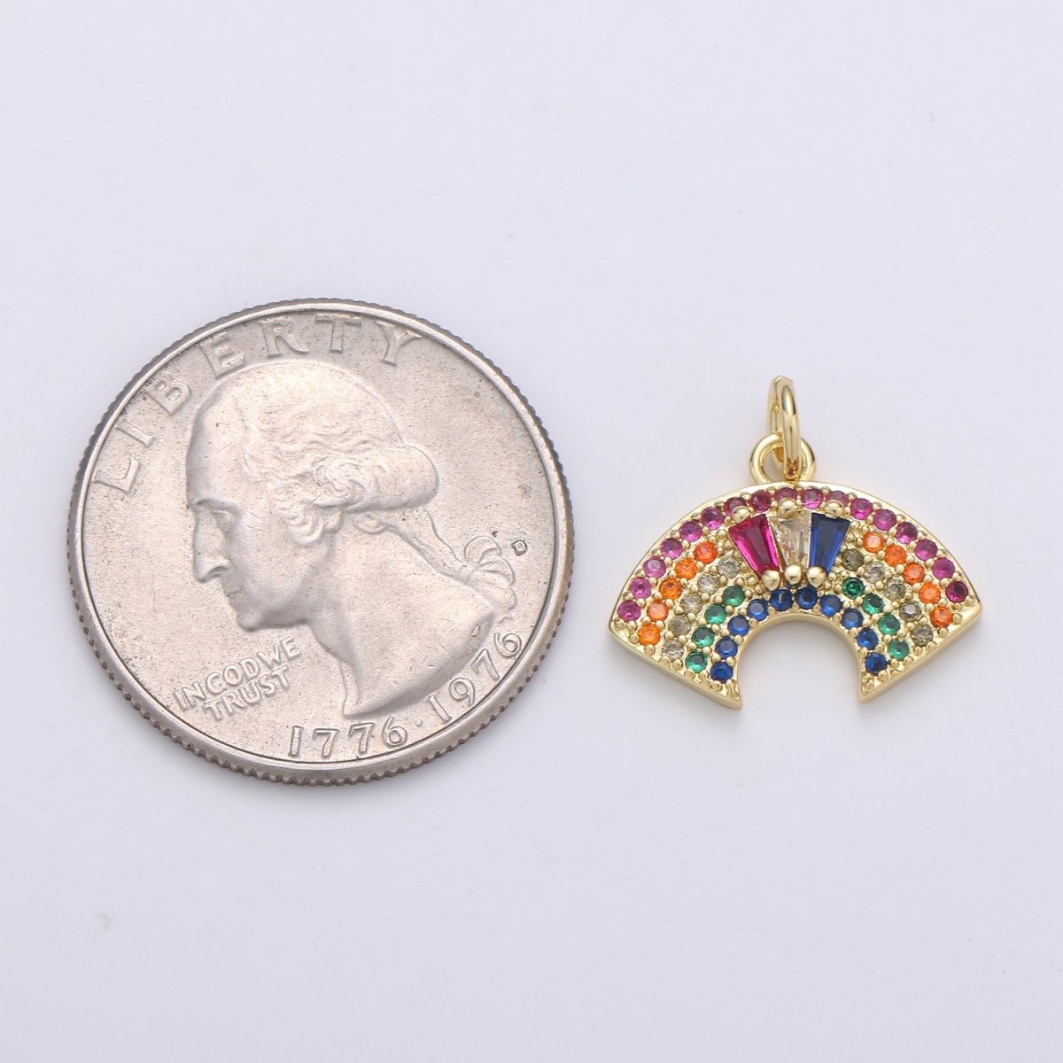 24K Gold Filled Rainbow Charm D-933
