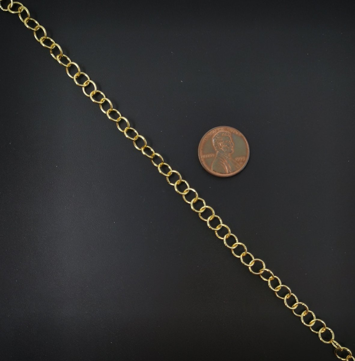 24K Gold Filled ROLO Chain by Yard, 6mm Width, Wholesale Bulk Roll Chain For Jewelry Making, Necklace Bracelet Anklet Component Supply  | ROLL-079 Clearance Pricing