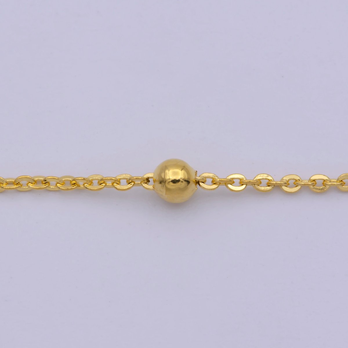 24K Gold Filled Satellite Chain Necklace, 17.5 Inch Cable Chain Necklace, Dainty 1.2mm Ball Necklace w/ M Clasp | WA-471 Clearance Pricing