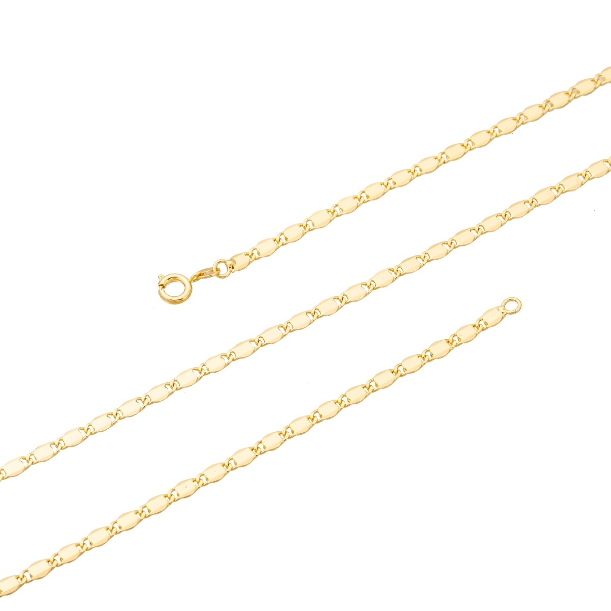 24K Gold Filled Scroll Necklace Chain, 23.5 inch Designed Finished Chain Necklace For Jewelry Making, 3.1mm Width Designed Necklace w/ Spring Ring | CN-169  Clearance Pricing