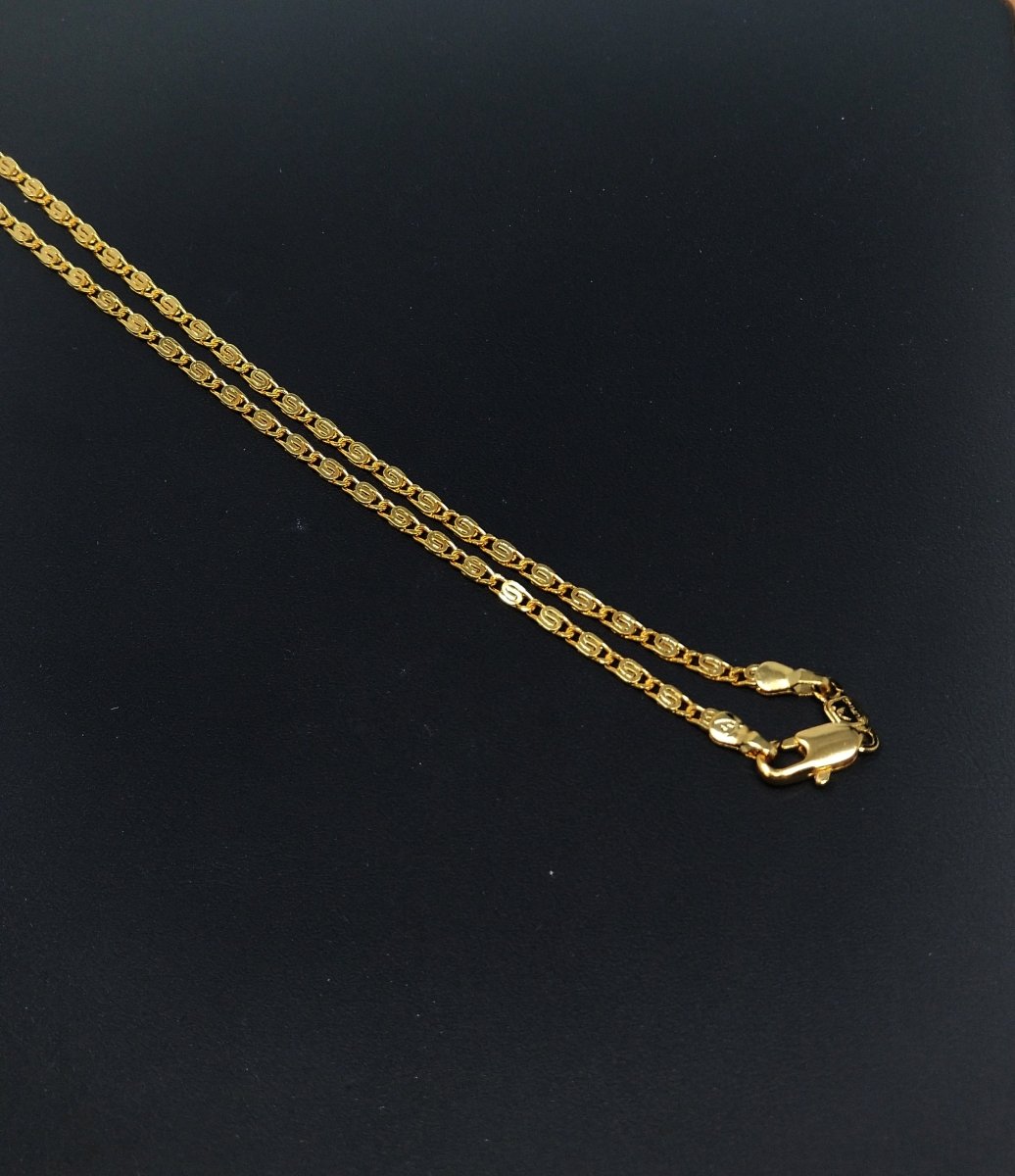 24K Gold Filled Scroll Snail Chain Necklace, 19.5 inch Snail Finished Chain Necklace For Jewelry Making, Dainty 2.2mm Snail Necklace w/ Lobster Clasps | CN-274  Clearance Pricing