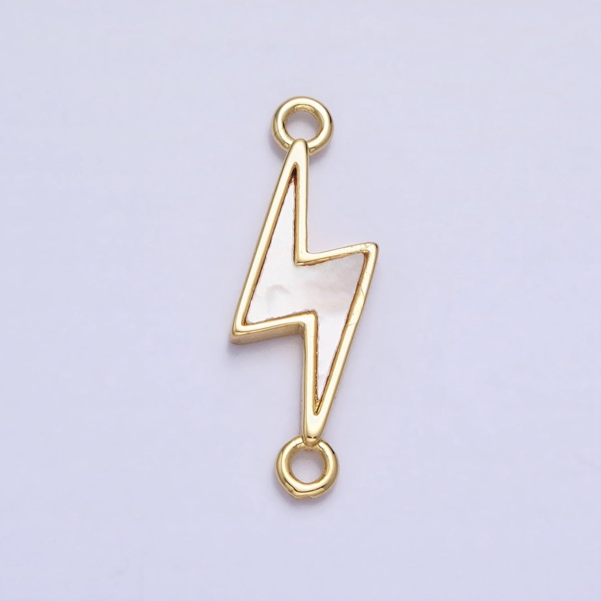24K Gold Filled Shell Pearl Lightning Bolt Weather 24.5mm Link Connector | Y-839