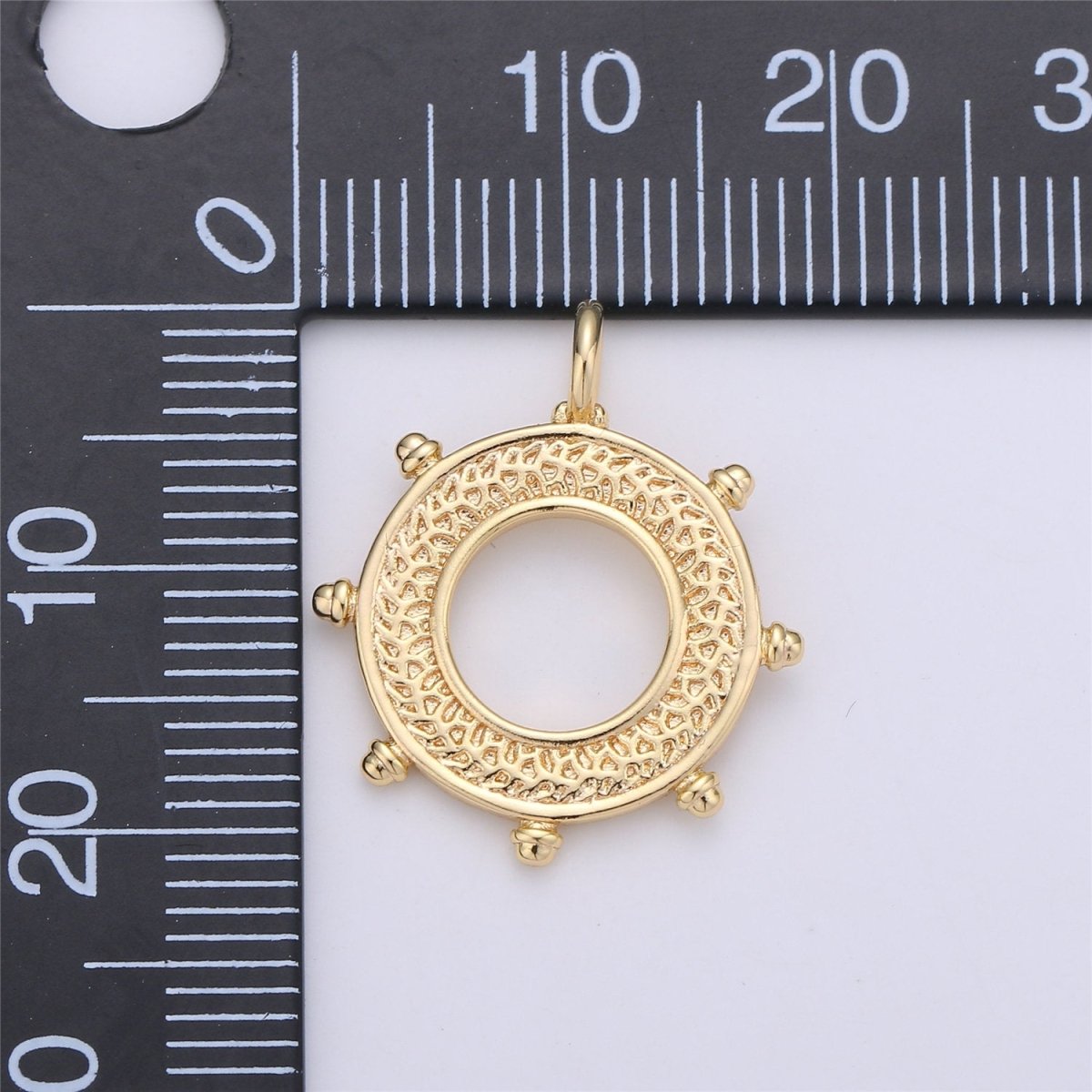 24k Gold Filled Ship Wheel Charms Helm Charms for Earring Bracelet Necklace Pendants Nautical Jewelry C-663