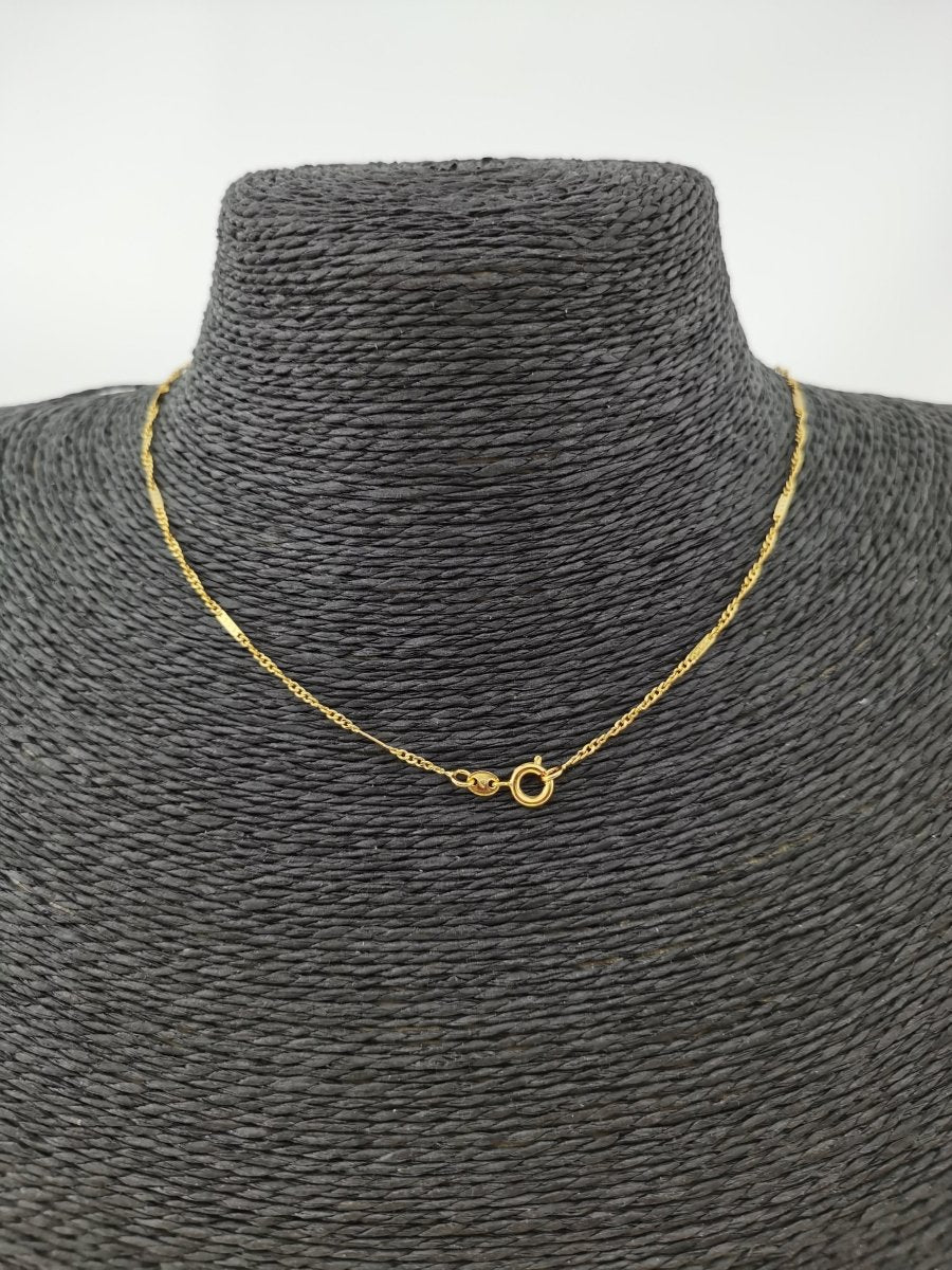 24K Gold Filled Singapore Necklace Chain, 17.5 Inch Singapore Finished Necklace For Jewelry Making, Dainty 1.5mm Singapore Necklace w/ Spring Ring | CN-330  Clearance Pricing