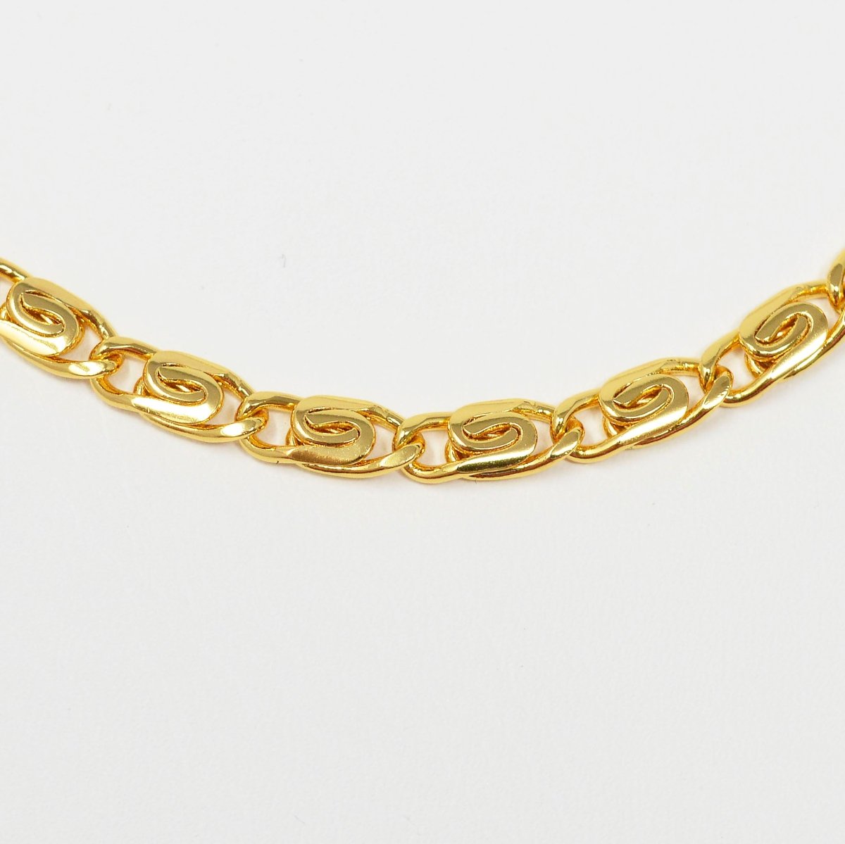 24K Gold Filled Snail Scroll Chain Finished Necklace - 20 Inches Yellow Gold Snail Chain Bold 4.5mm w/ Lobster Clasps | CN-999  Clearance Pricing