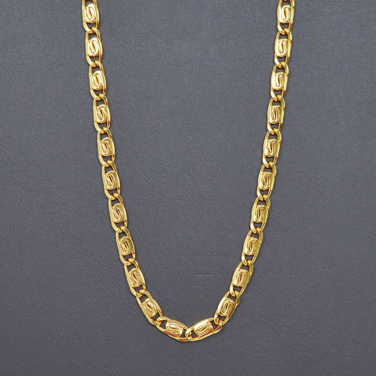24K Gold Filled Snail Scroll Chain Finished Necklace - 20 Inches Yellow Gold Snail Chain Bold 4.5mm w/ Lobster Clasps | CN-999  Clearance Pricing