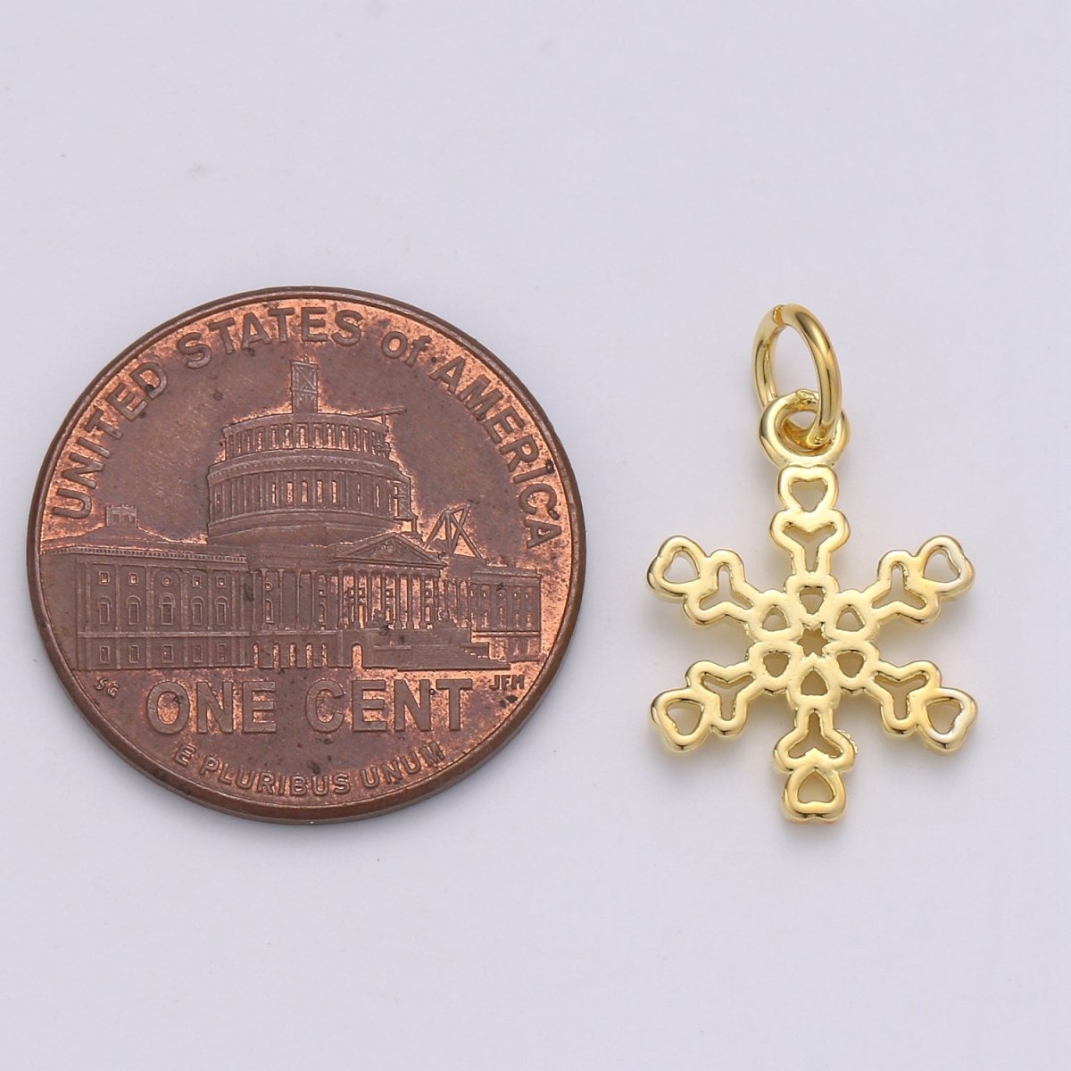 24K Gold Filled Snowflake Charm E-015