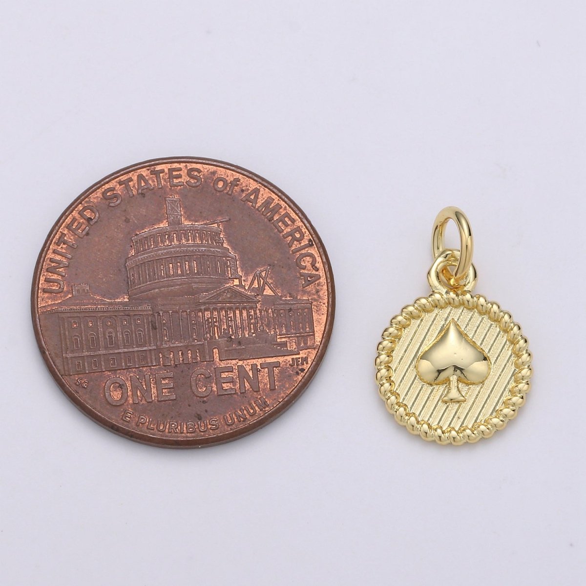 24K Gold Filled Spade Coin Charm D-910