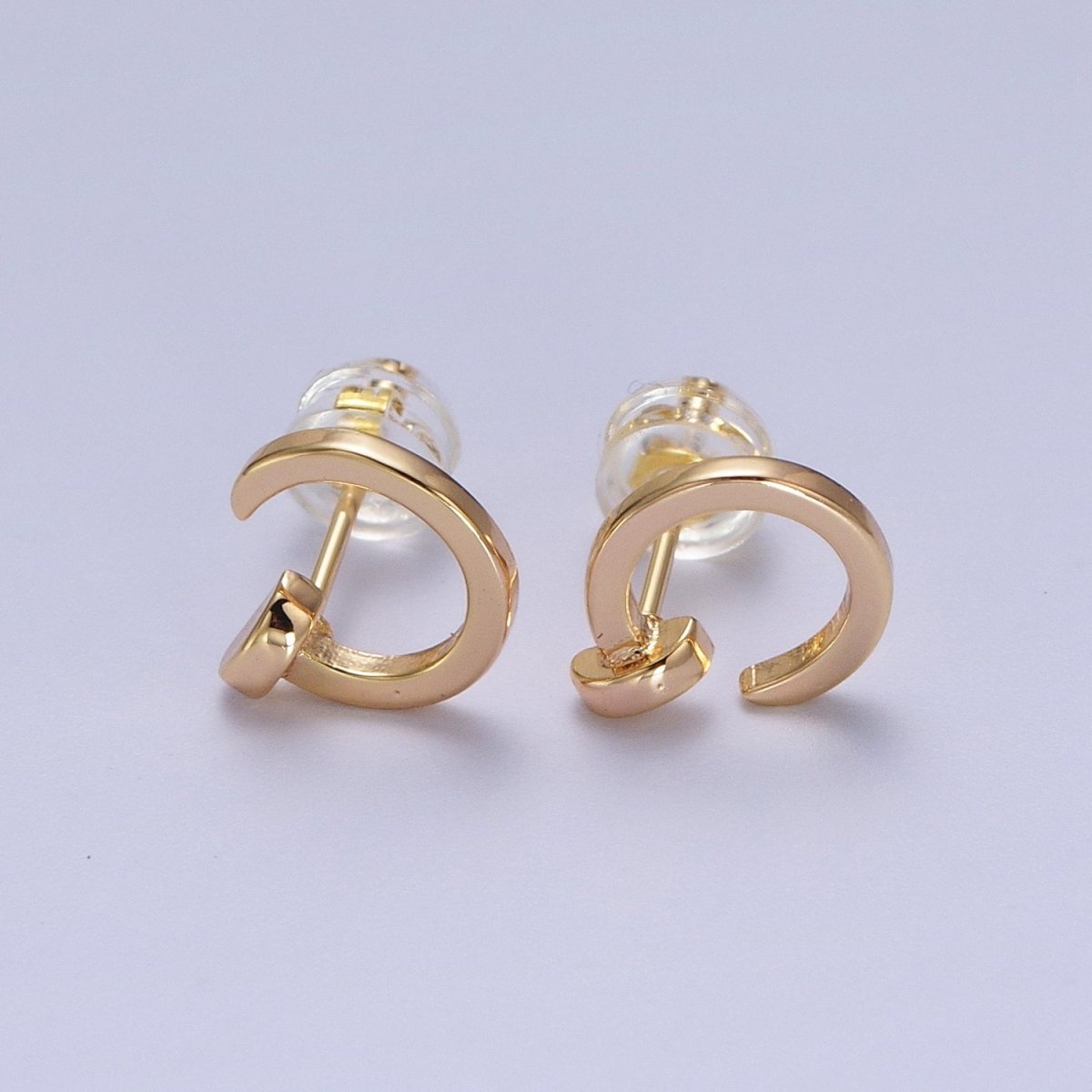 24K Gold Filled Spiral Nail Stud Earrings | AD-101