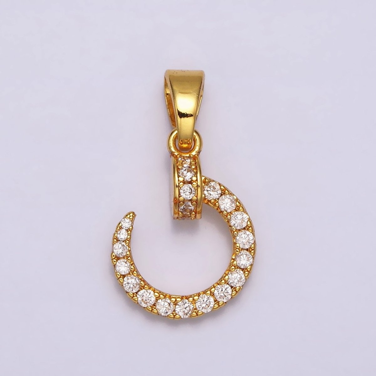 24K Gold Filled Spiral Needle Nail Micro Paved CZ Pendant in Gold & Silver | AA475 AA476